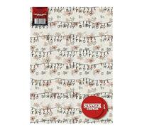 Stranger Things Wrapping Paper for Birthday Gifts - Official Netflix Gift Wrap with 2 Sheets & 2 Tags - Upside Down Design for Kids, Teens & Fans