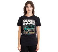 Stranger Things Wsqk The Squawk Retro Ladies T Shirt, Black, Medium