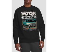 Stranger Things Wsqk The Squawk Retro Sweatshirt, Black | Size: Large Stranger Things Black L