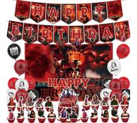 Strangers Birthday Party Decorations Supplies: Photo Backdrops, Banner, Balloons, Cake Toppers Cupcake Topper, Ribbon