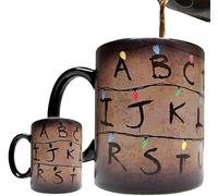 Strangers-Xmas Lights 11oz Thermochromic Mug, Temperature Heat Sensitive S Things Christmas Light Cup, for Coffee & Milk Tea