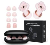 Stranthother Pink Ear Plugs for Sleeping Noise Cancelling 50dB Reusable Silicone Ear Plugs for Noise Reduction with Case & 8 Ear Tips Hearing Protection Earplugs for Focus/Study/Work/Concert