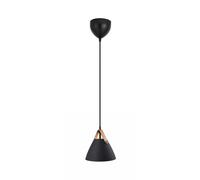 Ceiling Light Black Metal Pendant Real Leather Strap 16cm Requires Lamp Nordlux