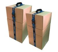 Strap-A-Handle 8’ Carry Strap with Handle | 2-Pack | Adjustable Belt | Easy, Safe, Secure, Lifting, Moving, Carrying Heavy Boxes, Groceries | Best Luggage Strap (2 Pack - 8ft. Length, 40lb. Capacity)