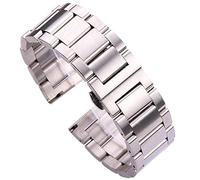 , strap bracelet stainless steel blue silver ladies men's metal straight link 18 20 21 22mm 23mm 24mm