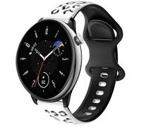 Strap Compatible with Amazfit GTR Mini, 20mm Adjustable Silicone Strap Leopard Print Sport Strap for Amazfit GTR 42mm, Amazfit GTS 2, GTS 2 Mini, GTS 2e, GTS 3, GTS 4, Bip Lite, Bip, White+Black