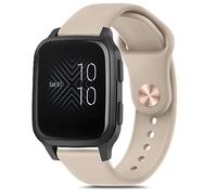 Strap compatible with Garmin Venu Sq 2 Music Strap, 20mm Adjustable Soft Silicone Replacement Strap for Venu 2 Plus/Venu Sq/Forerunner 55/Forerunner 645 Strap/245 Strap (Milk Tea)