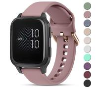 Strap compatible with Garmin Vivoactive 3/3 Music Strap/Venu 2 Plus/Venu SQ/Forerunner 245/645/55, 20mm Adjustable Soft Silicone Replacement Strap (Small for 130mm - 175mm Wrist, Smoke Purple)