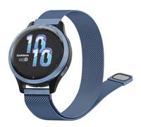 Strap Compatible with Garmin Vivoactive 4S/Venu 3S/Venu 2S/Forerunner 265S/255S/255S Music/Vivomove 3S, 18mm Metal Stainless Replacement Watch Band Sport Wristband for Garmin Venu 2S (Blue)