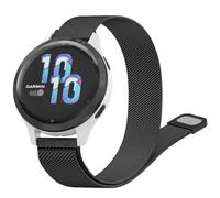 Strap Compatible with Garmin Vivoactive 4S/Venu 3S/Venu 2S/Forerunner 265S/255S/255S Music/Vivomove 3S, 18mm Metal Stainless Replacement Watch Band Sport Wristband for Garmin Venu 2S (Black)