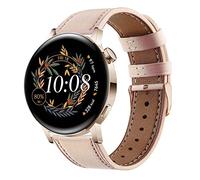 Strap Compatible with Huawei Watch GT3/GT2 42mm, Leather Strap Replacement Bands for Galaxy Watch 7 6 5 4 40mm 44mm, 20mm Watch Straps for Women Men, Nude Pink