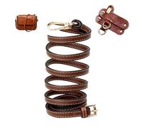 Strap Compatible with Longchamp Mini Bag, Adjustable Brown Crossbody Replacement with No-Punch Adapters, 94-124cm (37-49 in) Adjustable Leather Bag Strap, Easy to Adjust Durable & Soft (Width: 12mm)