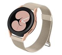 Strap compatible with Samsung Galaxy Watch 4 Strap 40mm 44mm, Galaxy Watch 4 Classic Band 42mm 46mm, 20mm Stainless Steel Metal Bracelet with Enhanced Magnet for Samsung Watch 4 (20mm, Champagne)