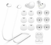 Strap Ear Tips Kit for Galaxy Buds 2 SM-R177, Anti-Lost Soft Silicone Lanyard Neck Rope Cord Leash Gel Eartips Earbuds Skin Accessories Compatible with Samsung Galaxy Buds 2 - White