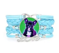 Strap Fault Art Pekingese Dog Love Adjustable Leather Braided Bracelet | Multilayer,Punk,Wristband,Handmade,Gift,Bangle,Accessory, Girlfriend,Lover,Ethnic,Friendship ,Birthday,Christmas,Music
