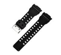 Strap Fit For Casio G-Shock GA-100/110/120/140/200/400/700 800 GD-100/110/120 G-8900 GLS-100 Replace Silicone Resin Watch Band 16mm(Black Glossy)