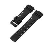 Strap Fit For Casio G-Shock GA-100/110/120/140/200/400/700 800 GD-100/110/120 G-8900 GLS-100 Replace Silicone Resin Watch Band 16mm(Black black matte)