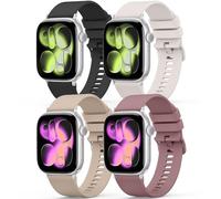 Strap for Apple Watch Strap 38mm 40mm 41mm 42mm 44mm 45mm 46mm 49mm, Silicone Sport Band for iWatch Series 10 9 8 7 6 5 4 3 2 1 SE, Women Men (4-PACK 02,38/40/41/42mm(Series 10))
