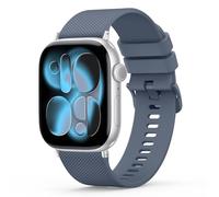 Strap for Apple Watch Strap 38mm 40mm 41mm 42mm 44mm 45mm 46mm 49mm, Silicone Sport Band for iWatch Series 10 9 8 7 6 5 4 3 2 1 SE, Women Men (Blue Grey,44/45/46/49/42mm(Series 3 2 1))