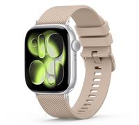 Strap for Apple Watch Strap 38mm 40mm 41mm 42mm 44mm 45mm 46mm 49mm, Silicone Sport Band for iWatch Series 10 9 8 7 6 5 4 3 2 1 SE, Women Men (Milk Tea,44/45/46/49/42mm(Series 3 2 1))