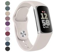 Strap for Fitbit Charge 6 for Women Men, Silicone Replacement Sport Replacement Wristband Compatible with Charge 5