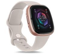 Strap for Fitbit Versa 4/ Versa 3 Straps for Women Men/Fitbit Sense/Sense 2 Strap, Soft Sport Watch Strap Replacement Wristbands for Fitbit Versa 4/Versa 3/Fitbit Sense/Sense 2 (Starlight, Small)