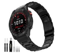 Strap for Garmin Fenix 8 51mm, 26mm Replacement Band Metal Stainless Steel Quick-Fit Strap for Fenix 7X, Fenix 6X Pro, Fenix 6X, Fenix 5X Plus, Fenix 5X, Fenix 3, Fenix 3 HR, Descent Mk1/Mk2/Mk2S