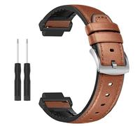 strap for garmin Forerunner 235 Lite 735 230 220 630 620 leather silicone watch band for Approach S20 S6 Replace bracelet,Metal connectors (brown)