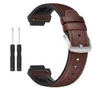 strap for garmin Forerunner 235 Lite 735 230 220 630 620 leather silicone watch band for Approach S20 S6 Replace bracelet,Metal connectors (coffee)