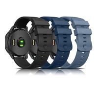 Strap for Garmin Forerunner 255 /Forerunner 265 /Vivoactive 4 /Venu 3/Venu 2, 22mm Adjustable Quick Release Wristband Replacement Band, Black+Navy Blue+Blue Grey