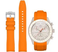 Strap for Omega Swatch Moonwatch,Curved SIlicone Strap Compatible with Omega X Swatch 20mm Watch,Quickly Realese Swatch Omega Moonswatch Watch Replacement No Gap Strap Men Women (Orange)