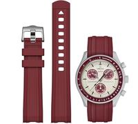 Strap for Omega x Swatch MoonSwatch Watch 20mm,Soft Replacement Rubber Strap for Swatch Omega Moonswatch Speedmaster,Curved No Gap strap for Moonswatch Swatch Men Women (Wine)