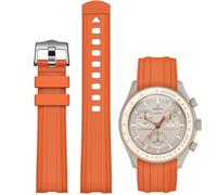 Strap for Omega x Swatch MoonSwatch Watch 20mm,Soft Replacement Rubber Strap for Swatch Omega Moonswatch Speedmaster,Curved No Gap strap for Moonswatch Swatch Men Women (Orange)