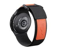 Strap for Samsung Galaxy Watch 7/6/5/4/FE 40mm 44mm/5 Pro 45mm/4 Classic 42mm 46mm/6 Classic 43mm 47mm, 20MM Nylon Band for Garmin Vivoactive 3/5, Venu 2 plus, Forerunner 165/245(Black/Orange)