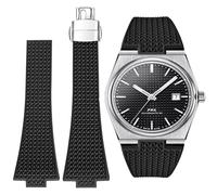 Strap for Tissot PRX,Soft Fluororubber Folding Clasp Strap for Tissot PRX,Cut to Size 11/12mm Men Women Replacement Straps for Tissot PRX Series Watch 35mm 40mm (Black, 35mm)