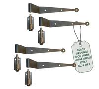 Strap Hinge Pintle Shutter Hinge Offset Wrought Iron 11-3/4 in. Set of 4