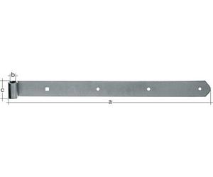 Strap Hinge Straight with Rounded, 312480