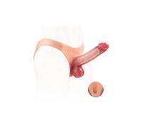 Strap on Dildo Sex Toys, Wearable Strap On Harness with 7.7" Realistic Hollow Penis Sleeve, Anal G-Spot Dildo Sleeve for Men, High-Stretch Body-Safe Silicone Penis Extender & Enlarger for Gay Couple