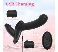 Strap on Dildo Vibrator Women Sex Toys Double-Ended Adjustable Harness Wearable Vibrating Dildo with 10 Vibration Remote Control Big Anal Penis Female Sex Toys