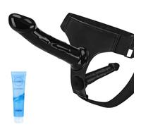 Strap On Dildo Wearable Kit - Sex Harness with 2 Removeable Dildo Realistic Penis for Female Masturbation SM Adult Sex Toys for Women Couples Lesbian (Black)