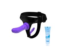 Strap On Dildo Wearable Kit - Wearable Realistic Dildo with 2 Removeable Dildo,Anal Plug Sex Toys for Female Masturbation SM Adult Sex Toys for Women, Couples, and Lesbian Play (Purple-B)