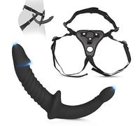 Strap on for Women Lesbian,Strap-on Double Dildo Removable,Strap-on Dildo,Anal Dildos Men,Black Realistic Dildo Anal Plug with Harness,Dildos Masturbator,Adult Sex Toy for Female