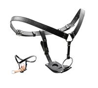 Strap on Harness for Women Men Lesbians Couples Adjustable Sex Harness with 3 O-Rings (Diameter 30mm, 33mm,36mm) for Dildos Strap on Sexual Adult SM Sex Toys Leather Harness Belt Pants for Dildo