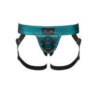 Strap On Me - Leatherette Harness Curious - Metallic Green