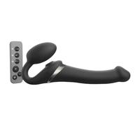 Strap-on-me M - Air Pulse Strap-On Vibrator (Black)