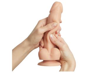 Strap-on-me S - double-layered suction cup dildo (flesh-coloured)