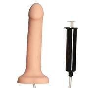 STRAP-ON-ME - Semi-Realistic Cum Dildo - with 30ml Syringe 82cm Hose and Strong Suction Cup - Phthalate-Free Silicone - Hypoallergenic - Size L - Flesh
