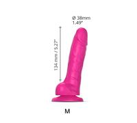 Strap On Me - Sliding Skin Realistic Dildo - Fuchsia - M