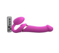 Strap-On-Me Multi Orgasm Rechargeable Remote Control Vibrating Strapless Strap-On Fuchsia L
