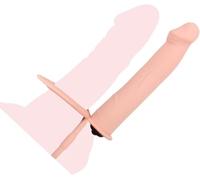 Strap On Penis Butt Plug Vibrator with Cock Ring Delay Anus Plug Silicone Double Penetration Realistic Dildo Massager Anal Plug for Male Man Women Couples Adult Sex Toys (Skin)